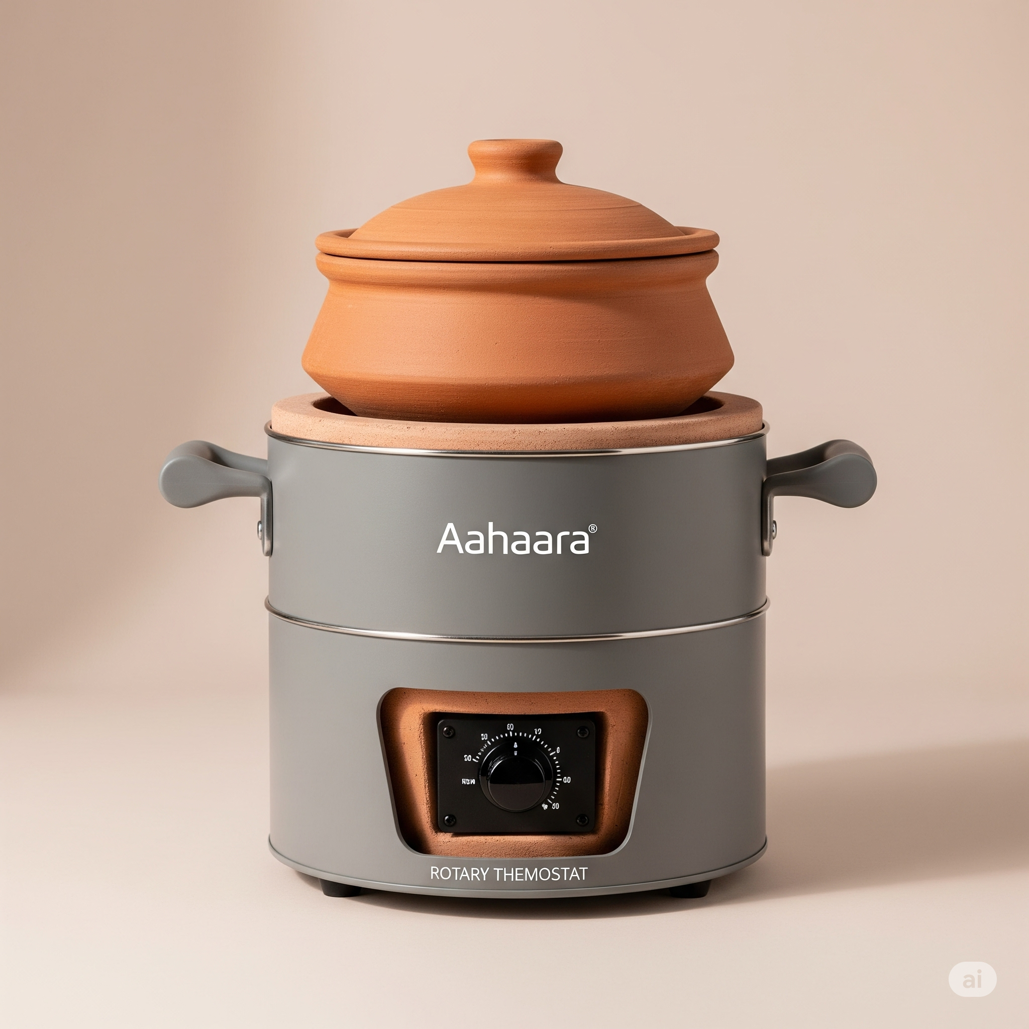 Aahara Slow Cooking Pot | Natural Clay Cooker | Alkaline, Smoke-Free, Nutrient Retaining Slow Cooker | India’s First Patented Clay Cookware Appliance